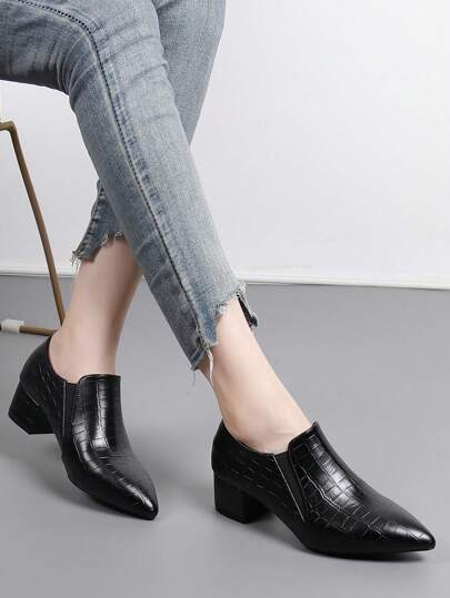 كعب عالي للنساء، أحذية بكعب مربع، أحذية عمل متعددة الاستخدامات، تصميم جديد لربيع/خريف