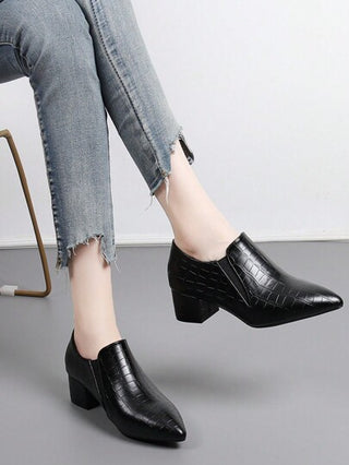 كعب عالي للنساء، أحذية بكعب مربع، أحذية عمل متعددة الاستخدامات، تصميم جديد لربيع/خريف