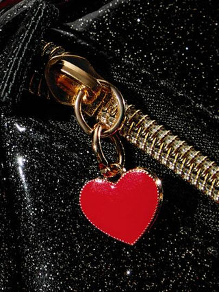 Betty Boop x SHEIN حقيبة مكياج ذات سعة كبيرة مطبوع عليها رسوم كرتونية سوداء قلب الشفاه، هدايا للأحباب