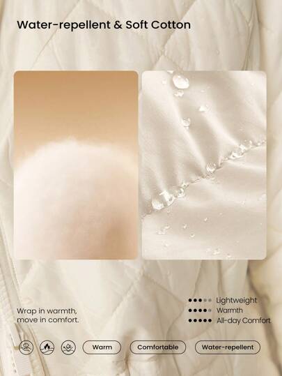 GLOWMODE جاكيت قميص مبطن خفيف الوزن ذو قبعة جانبية مع جيوب بخصر قابل للتعديل، بياقة مبطنة قطنية مريحة، مناسب للاستعمال اليومي في فصل الشتاء