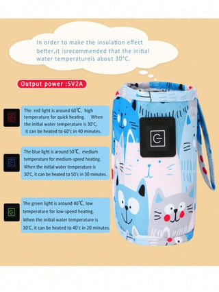 حقيبة عازلة لزجاجة الحليب قابلة للضبط على 3 إعدادات بتصميم كرتوني لحاملي الأطفال، للاستخدام المنزلي والخارجي المتنقل