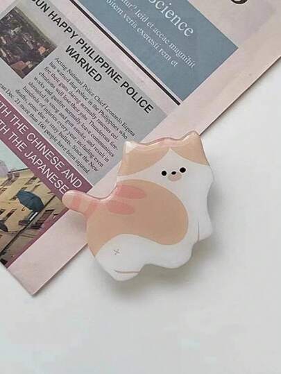 قطعة واحدة من حامل الهاتف ذي المظهر المقبول مع ضاغط هواء مطاطي قابل للتمدد مصنوع من الاكريليك وملصق لاصق في الخلف بتصميم قطة كرتونية جميلة، متوافق مع هواتف آيفون والاندرويد، هدية للعيد، العائلة والأصدقاء ، قبضة هاتف ضاغطة-جذب، حامل هاتف، إكسسوارات هاتف