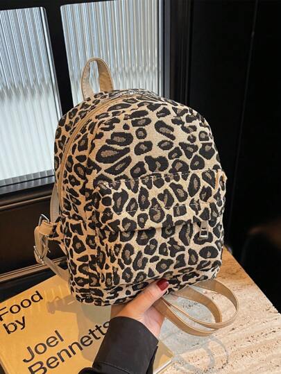 قطعة واحدة حقيبة ظهر صغيرة فاخرة بطبعة نمر ملائمة للخريف والشتاء، تصلح للسفر والاستخدام اليومي