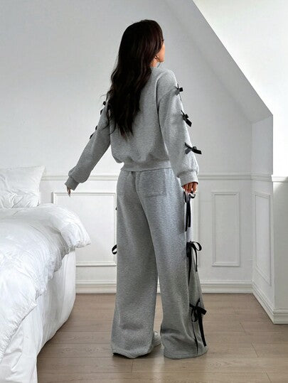 مايوه حريمي قطعة واحدة EZwear مجموعة من قطعتين متكونة من فستان سيدات كاجوال فضفاض مزين بفيونكة