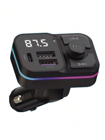 مشغل MP3 بلوتوث للسيارة وشاحن سيارة USB متعدد 3.1A مع إضاءة ملونة، اتصال لاسلكي بلوتوث 5.3
