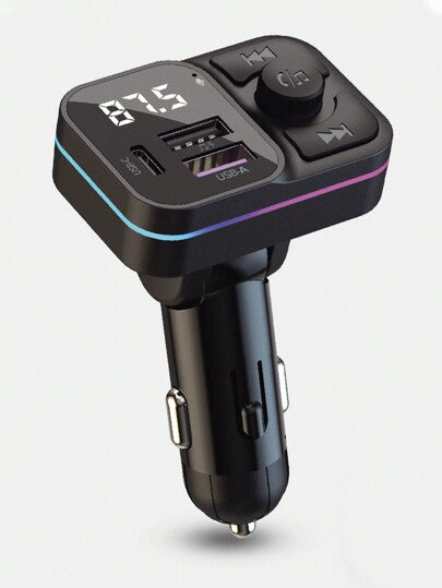 مشغل MP3 بلوتوث للسيارة وشاحن سيارة USB متعدد 3.1A مع إضاءة ملونة، اتصال لاسلكي بلوتوث 5.3