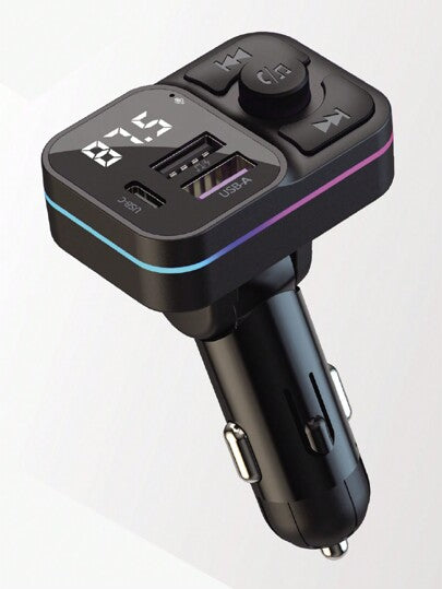 مشغل MP3 بلوتوث للسيارة وشاحن سيارة USB متعدد 3.1A مع إضاءة ملونة، اتصال لاسلكي بلوتوث 5.3