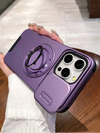 غطاء خلفي من السيليكون الناعم متوافق مع أيفون 16، 15، 14، 13، 12، 11 بحامل للهاتف وشاحن السلكي لإطار النافذة المنزلقة، قطعة واحدة