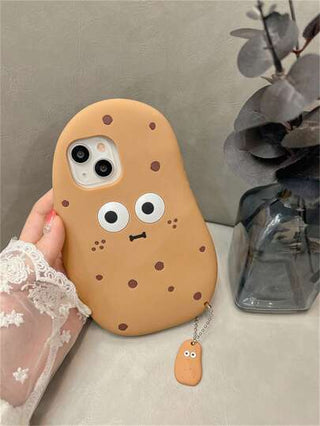 غطاء هاتف بشكل برطمان البطاطا مع قلادة برطمان، متوافق مع هواتف iPhone 11 12 13 14 15 16 Pro Max Pro، غطاء واقي طري بطباعة كرتونية مضحكة