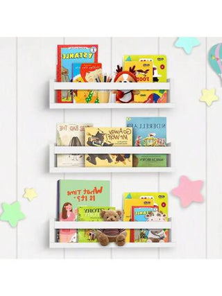 1 رف كتب عائم للروضة ، رفوف جدارية مصنوعة من خشب صلد لديكور الروضة لكتب،ألعاب وأدوات التخزين والتنظيم في الحمام وديكور الغرفة