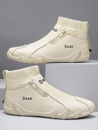 أحذية رياضية كاجوال لرجال البدناء ، تصميم جديد مع سحاب جانبي بدون ربطة ، مصنوعة من جلد اصطناعي مريح وسهل الارتداء ، مقاوم للماء وللتآكل ، مطبوع عليها حروف ، أحذية ترفيهية متعددة الاستخدامات للشباب ، أحذية رياضية عصرية للحفلات والعمل والحماية