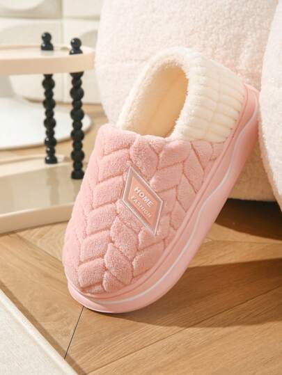 نعال منزلية للسيدات بتصميم بسيط مانعة للانزلاق لمناسبات الخارج/الداخل ، ذات وسادة سميكة وفرو صناعي، جديدة لفصل الخريف/الشتاء