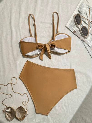Swim SXY ملابس سباحة نسائية من الأصداف المعدنية الجذابة عالية الخصر، للصيف