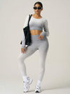 SHEIN Sport Gameset بذلة رياضية نسائية مكونة من ملابس علوية بأكمام طويلة ذو تدرج لوني وبنطال، بدلة رياضية متماسكة للصالة الرياضية
