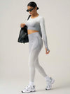SHEIN Sport Gameset بذلة رياضية نسائية مكونة من ملابس علوية بأكمام طويلة ذو تدرج لوني وبنطال، بدلة رياضية متماسكة للصالة الرياضية