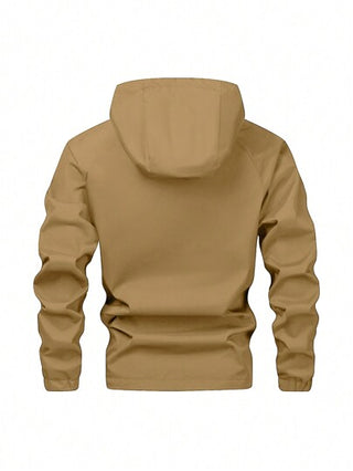 Yemwry معطف بسيط أنيق متعدد الاستخدامات نصف سحاب هوديSنصف ستار مقاوم للماء للاستخدام الخارجي مزود بقلنسوة سوداء بأكمام طويلة خفيف الوزن، مناسب كهدية لأصدقائك وزوجك وحبيبك