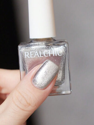 REALCHIC 10 مل / قطعة ، لك جل أظافر بلاتيني بني فضي/ ذهبي بريق جديد لعام 2025 ، قائم على الماء ، جفاف سريع ، طويل الأمد ، قابل للتقشير ، فن الأظافر للنساء والفتيات ، هدايا عيد الحب