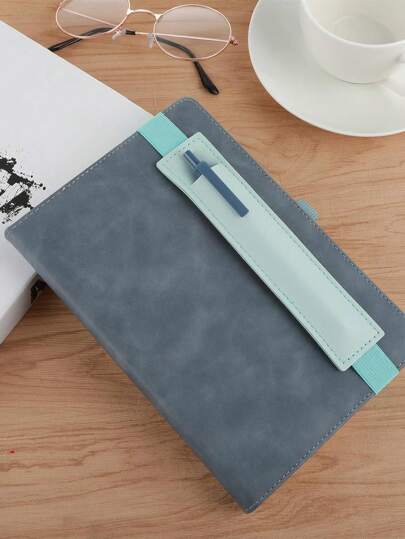 حافظة قلم من البولي يوريثان مع حزام مطاطي لتخزين قلم واحد، أكمام قابلة للفك لحفظ أقلام الكمبيوتر اللوحي والخطاطة، حامل بألوان سادة للأقلام بحجم الدفتر، هدايا للأصدقاء للاستخدام المنزلي/المدرسي/المكتبي، ضرورية للعودة للمدرسة وللرحلات العمل