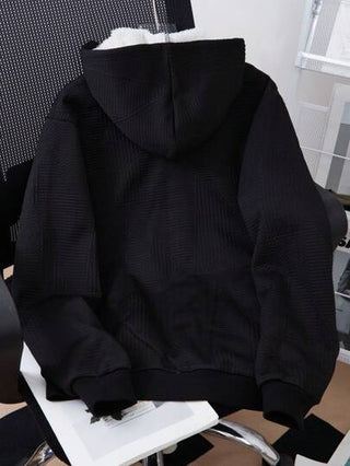 SHEIN معطف شتوي مبطن بقلنسوة للمراهقين الذكور، مزين بطبعة الحصان المطرزة، مناسب لفصلي الخريف والشتاء