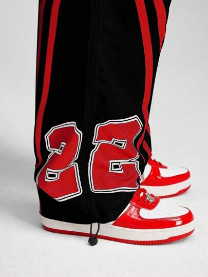 ROMWE MEN Street Life بنطلون رجالي كاجوال بنمط شريطي وحرفي من النوع المتعدد الجيوب ، متعدد الاستخدامات