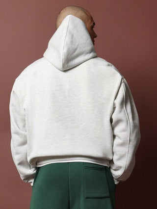 SUMWON هودي قطعة واحدة كبيرة الحجم ملابس رياضية مصنوعة من فلانيل لفصل الخريف والشتاء، مع جيب كنغر وجوانب رباط قابل للسحب