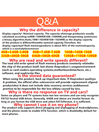 ذاكرة فلاش عالية السرعة Usb 2.0 بسعة كبيرة جدًا - 64 جيجابايت، 32 جيجابايت، و 8 جيجابايت خيارات تخزين!