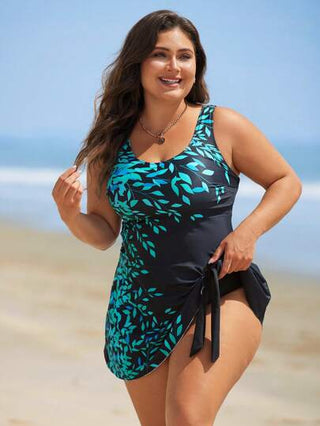 Swim Lushoire ملابس سباحة 3 في 1 مطبوعة بالأزهار للحجم الكبير للصيف