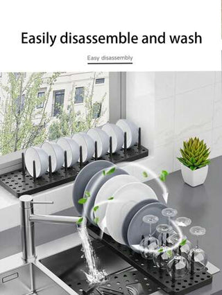 رف تخزين مقسم مانع للإنزلاق للأدراج المطبخية لتخزين الأطباق والصحون، رف تصريف الأدوات، رف تخزين محمول متعدد الوظائف من نوع فتحات البطاقة، رف تخزين منزلي قابل للتكوين الحر