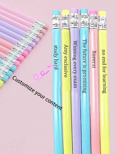 أقلام رصاص خشبية ذات ألوان ماكرون قابلة للتخصيص, أقلام رصاص محفورة شخصياً, هدايا للمعلمين, هدايا للطلاب عند بداية العام الدراسي, هدايا للحفلات, أقلام رصاص مخصصة أنيقة