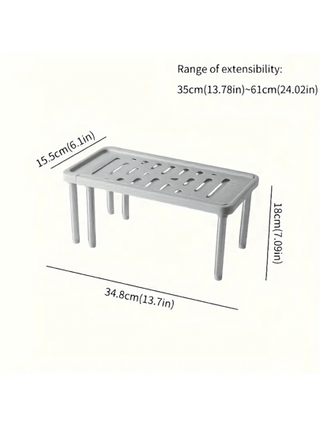 رف منظم للمطبخ قابل للتوسيع - مقاوم للماء، رف تخزين متعدد الطبقات للأطباق والأواني، تصميم موفر للمساحة مع صينية تصريف، مثالي للخزائن وأسطح العمل، قطعة واحدة، خطافات متعددة الاستخدامات، تخزين لعيد الأضحى
