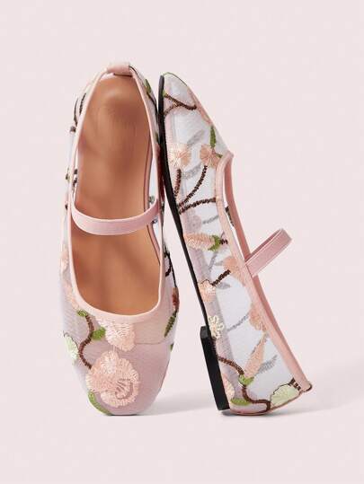 CUCCOO DOLLMOD شقة ماري جين بطبعة زهرية على شبكة مربع تصميم الأصبع، أنيق، أنيق، جميل