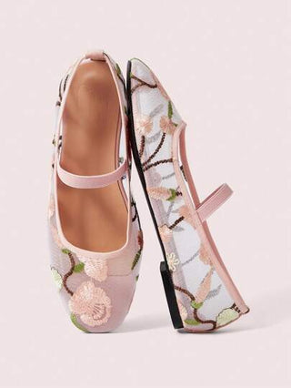 CUCCOO DOLLMOD شقة ماري جين بطبعة زهرية على شبكة مربع تصميم الأصبع، أنيق، أنيق، جميل