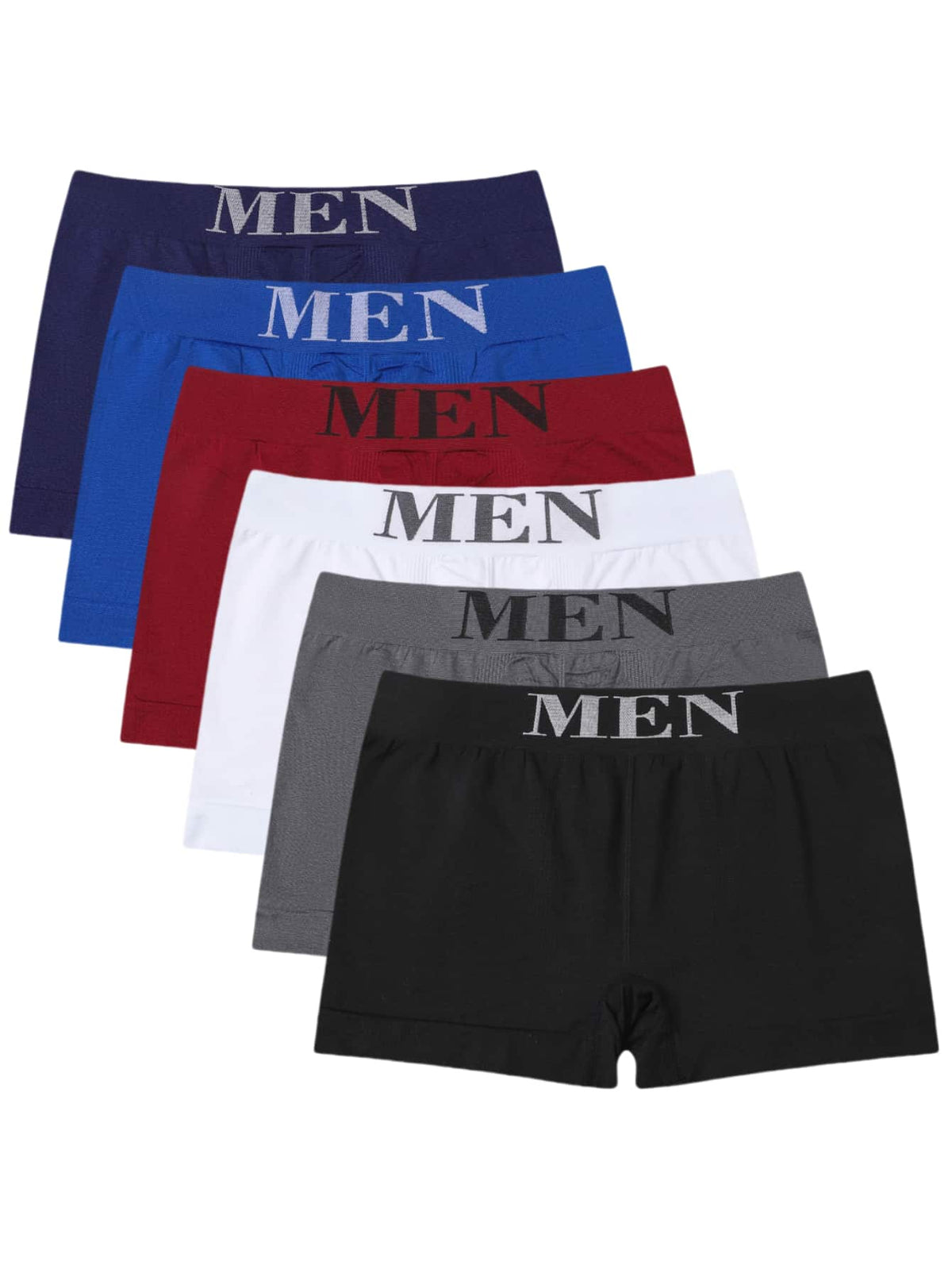 6 قطع سروال داخلي رجالي مطبوعين بتصميم الحرف