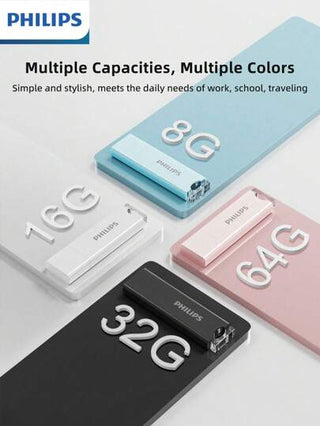 PHILIPS محرك أقراص فلاش فيليبس 64 جيجابايت ، محرك أقراص USB 64 جيجابايت ، محرك أقراص إبهامي ، عصا ذاكرة ، محرك أقراص USB ، تخزين بيانات ، محرك أقراص قرص القفز للكمبيوتر المحمول بألوان متنوعة