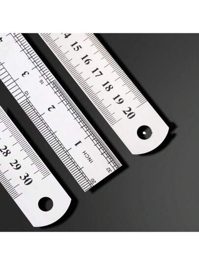 أدوات مكتبية ومدرسية 1 قطعة/ 2 قطعتان مسطرة معدنية من الفولاذ المقاوم للصدأ بطول 20 سم/30 سم ،أداة قياس مستقيمة للاستخدام المنزلي ، الأعمال اليدوية ، صيانة الكهرباء ، قياس الرسومات ، لوازم مدرسية ، العودة إلى المدرسة
