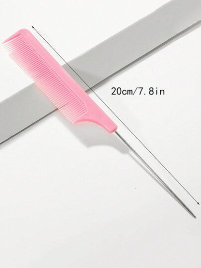 3 قطع من الشوك الشعرية مع دبابيس الصلب بتصميم ذيل الفأرة الوردية، مشط تمشيط الشعر بأسنان من الفولاذ المقاوم للصدأ، مناسبة للاستخدام المنزلي والصالون