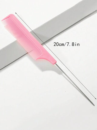 3 قطع من الشوك الشعرية مع دبابيس الصلب بتصميم ذيل الفأرة الوردية، مشط تمشيط الشعر بأسنان من الفولاذ المقاوم للصدأ، مناسبة للاستخدام المنزلي والصالون