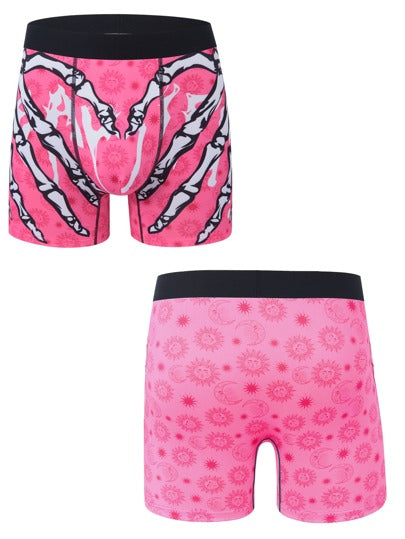 1 قطعة ملابس داخلية رجالية صندوق قصيرة بطول عادي بأقدام حيوانات مطبوعة مريحة ومنفذة للهواء