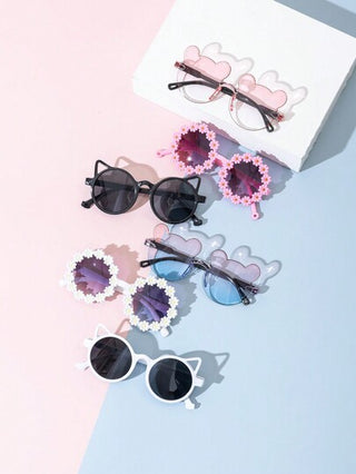 6 قطع/1 قطعة من نظارات الأطفال ذات شكل الدب الصغير عصرية للصيف، مثالية للارتداء اليومي. نظارات الأطفال ذات أشكال الدببة الصغيرة والأزهار عصرية للصيف، مناسبة للاستخدام اليومي