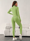 SHEIN EZwear طقم رياضي قطعتين باللون الأسود - جاكيت مفتوحة بسحاب وتايتات