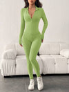 SHEIN EZwear طقم رياضي قطعتين باللون الأسود - جاكيت مفتوحة بسحاب وتايتات