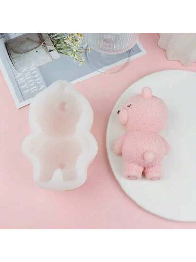 قالب سيليكون للدب المستلقي، قوالب الشوكولاتة، قوالب سيليكون ثلاثية الأبعاد للحيوانات للمعجنات المثلجة، الحلوى، الكعك، المطاط الصابون والراتنج