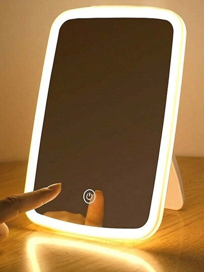 1 قطعة مرآة مكياج إضاءة LED ، مرآة زينة إضاءة أمامية ، 3 أوضاع إضاءة قابلة للشحن ، مرآة تجميل حديثة بتحكم اللمس بالبطارية ، مرآة محمولة قابلة للطي ، مرآة تجميل مضاءة للسفر ، هدية مثالية للنساء والطالبات للاستخدام اليومي ، تصميم على طراز انستغرام