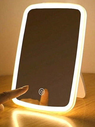 1 قطعة مرآة مكياج إضاءة LED ، مرآة زينة إضاءة أمامية ، 3 أوضاع إضاءة قابلة للشحن ، مرآة تجميل حديثة بتحكم اللمس بالبطارية ، مرآة محمولة قابلة للطي ، مرآة تجميل مضاءة للسفر ، هدية مثالية للنساء والطالبات للاستخدام اليومي ، تصميم على طراز انستغرام