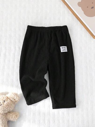 Cozy Pixies بنطال طفل بني سادة من الكوردوي ذو خصر مطاطي للاستخدام اليومي