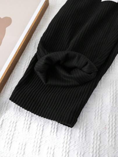 Cozy Pixies بنطال طفل بني سادة من الكوردوي ذو خصر مطاطي للاستخدام اليومي