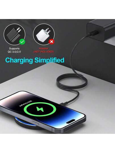 شاحن لاسلكي 15 وات متوافق مع آيفون 16 ، 15 ، 14 ، 13 ، 12 برو ، XS ماكس ، مني ، X ، XR جهاز شحن لاسلكي سريع ، متوافق مع سامسونج ، مناسب للمكتب والسكن والمنزل