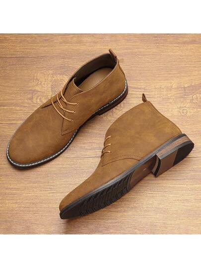 بوت كلاسيكية رجالي الفينتاج ديربي القتالية، بوت كاحل صلبة مانعة للانزلاق للتنقل اليومي