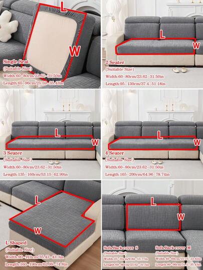 غطاء وسادة مقعد أريكة مقاوم للماء ومضاد للإنزلاق، قابل للتمدد، لون سادة، مناسب للأريكة بتشكيل L والأريكة 1/2/3/4 مقاعد، صديق للحيوانات الأليفة، بتصميم حديث (تباع بشكل فردي)