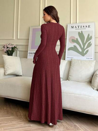 EZwear فستان كنزة صوفية كاجوال صوف ناعم بقصة عنق دائرية طويلة جداً للنساء، موسم الخريف والشتاء